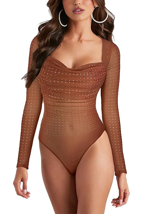Women's Shapewear Bodysuit - Deep V Neck Tank Top, Backless, Tummy Control, Double Lined Brief