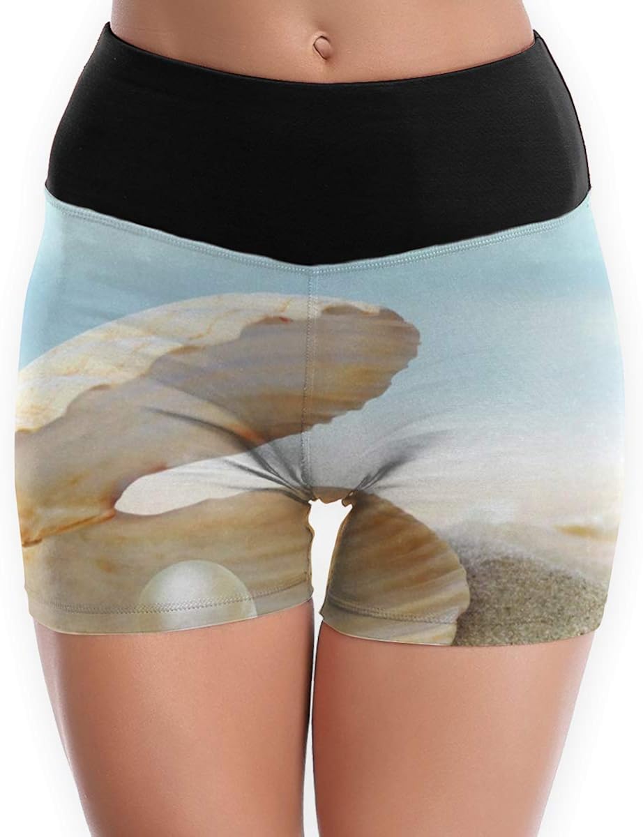 REDCAR Shell Perl Women's Active Yoga Shorts Pants Leggings Tights Non See-Through Yoga Short