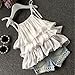 Fabal 2017 Girls Summer Clothes Kids Girls Chiffon Pearl Vest Shirt +Short Pants Outfits Clothes Set (2-3T, White)