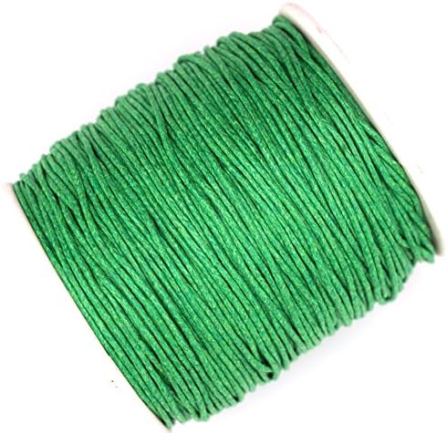 100 Yards 1mm Wax Cotton Cord Macrame String for Jewelry Bracelet - Choose Color (Green)