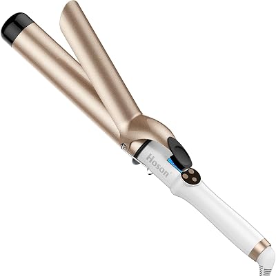 Hoson 38mm Curling Tongs Large Barrel Dual Voltage with LCD Display