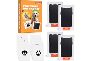 Nabance Paw Print Kit for Dog Cats, Pet Paw Print Impression Kit, 4 Inkless Print Pads, 8 Imprint Cards, Nose Print Stamp Pad for Dogs, Clean Touch Pet Footprint Kit, Pet Paw Ink Pad Family Keepsake