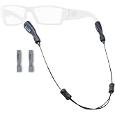 Chums Tideline Adjustable Glasses Strap &amp; Safety Eyewear Retainer - Stainless Steel Sunglasses Holder Strap - Black