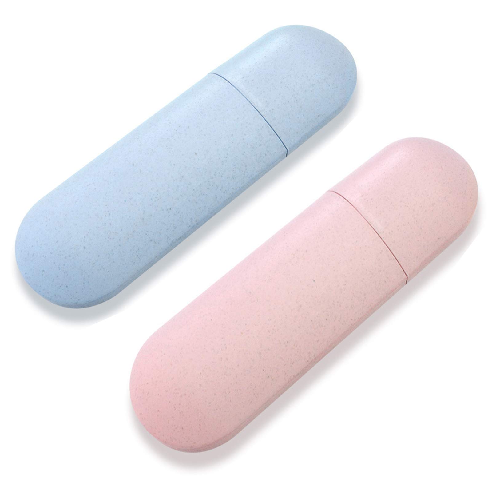 2 Pezzi Custodia per Spazzolino, Porta Spazzolino da Viaggio Portatile, per il Campeggio All'aperto, i Viaggi e L'archiviazione Domestica (pink, blu)