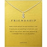 LANG XUAN Friendship Compass Necklace Good Luck Butterfly Pendant Chain Necklace with Message Card Gift Card for Women