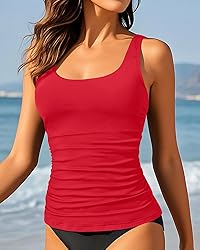 Aqua Eve Tankini Tops for Women Swimwear Top Only