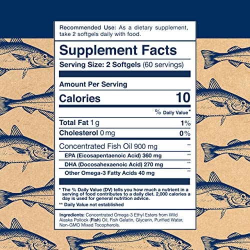 Wiley's Finest Wild Alaskan Fish Oil Easy Swallow Minis Omega3 Fish