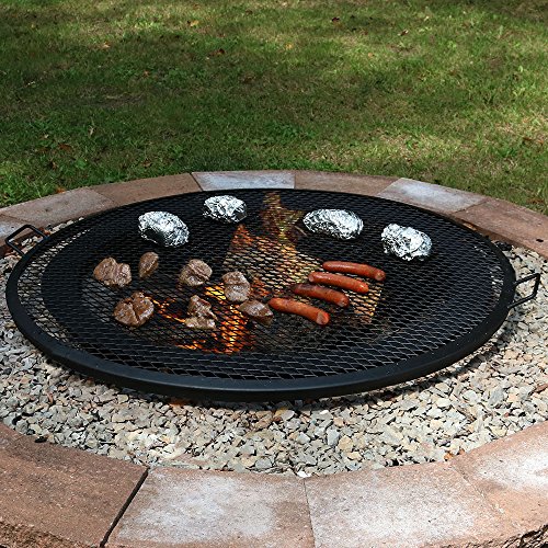 Sunnydaze XMarks Fire Pit Grill Cooking Grate Outdoor Round Campfire