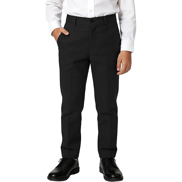18 month black dress pants Kids Suit Pants – Black (3-14 Years) – Slim-Fit – Wrinkle Free Black / 7-8Y/ 3XL main image 1
