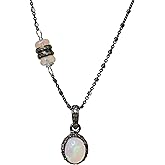 Opal Diamond Halo Oval Pendant Necklace- Women's Jewelry Gift for Her- October Birthstone Birthday Gift Idea- Wedding Bridal Necklace