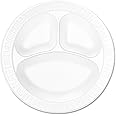 Dart 10CPWCR 10.25 in White Unlaminated Foam 3 Comp Plate (Case of 500)