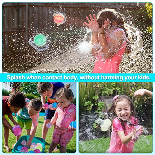 AiParty Reusable Water Balloons, Pack of 5 Silicone and Magnets Refillable Throwable Splash Self Sealing Water Splash Ball for Summer Outdoor Party, Pool Beach Toys for Kids