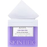 SKINTIFIC Gentle Exfoliating Pads with AHA BHA PHA &amp; Niacinamide | Dual-Sided Acne Pore Cleanser and Soothing Toner Pads For Smooth, Clear Skin, Sensitive, Oily and Acne-Prone Skin