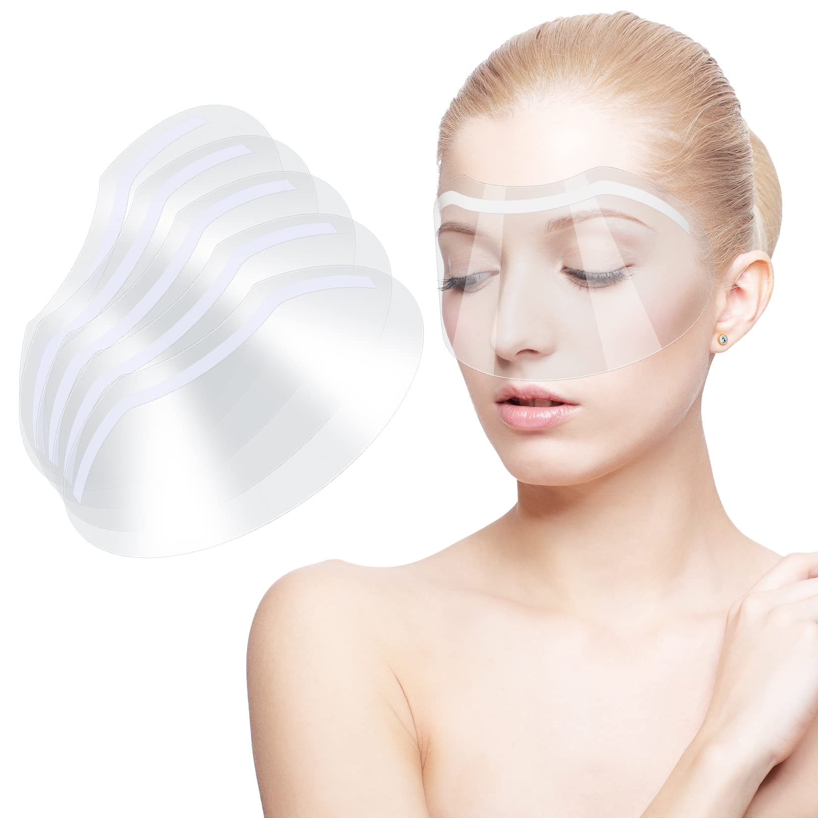 Photo 1 of Siyurongg 50 Pcs Shower Face Eye Shields, Eyebrow Shower Shield Visors, Eyelash Extensions Shower Face Shield, Microblading Makeup Protector Face Cover Shield for Hairspray Salon Eyelid Aftercare