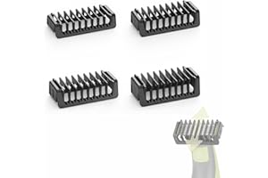 FINETCH Double-Sided Guard Combs Compatible with O Blade QP2724 QP2520 QP2530 QP2620 QP2630 Pro 360 Series Facial Hair Clippers Beard Trimmer, 4 Combs of 1/2/3/5 mm Attachments Kit