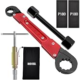 6 Pcs Plumbing Tools Kit with Angle Stop Wrench &amp; Compression Sleeve Puller | Set with Professional Plumbers Wrench, 1/2‑Inch Ferrule Puller, Sandpaper and Storage Bag for Frozen/Corroded Angle Stop