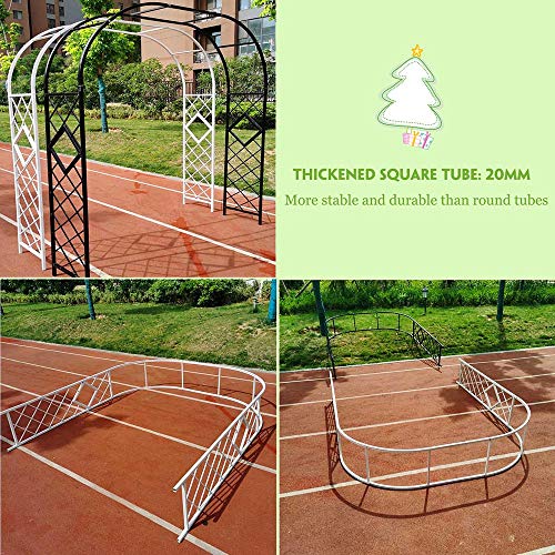 Outech 2,2 Mx 2,3 Mx 0,4 M Metallgartenbogen Rankgitter, Schwarzer, Weißer Rosenbogen, Starker, Langlebiger Torbogen… – Bild 4