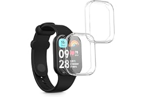 kwmobile Case Compatible with Xiaomi Smart Band 8 Pro/Smart Band 9 Pro Case - 2X TPU Silicone Fitness Tracker Cover - Transparent