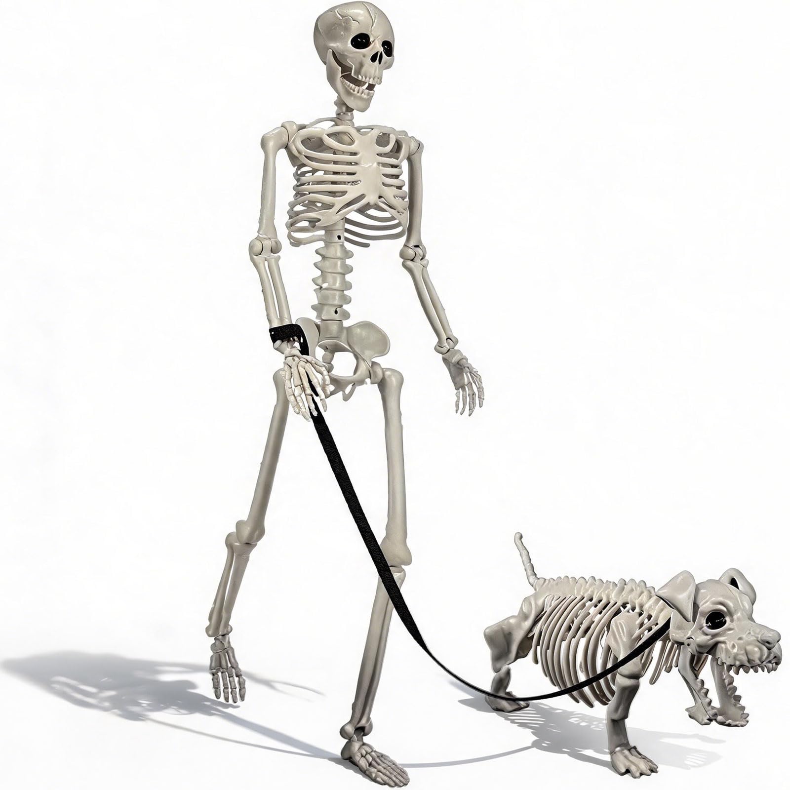 Human & Dog Skeleton Halloween Decorations Outdoor/Indoor | Posable Skeleton and His Dog Friend - Waterproof 36Inch Realistic