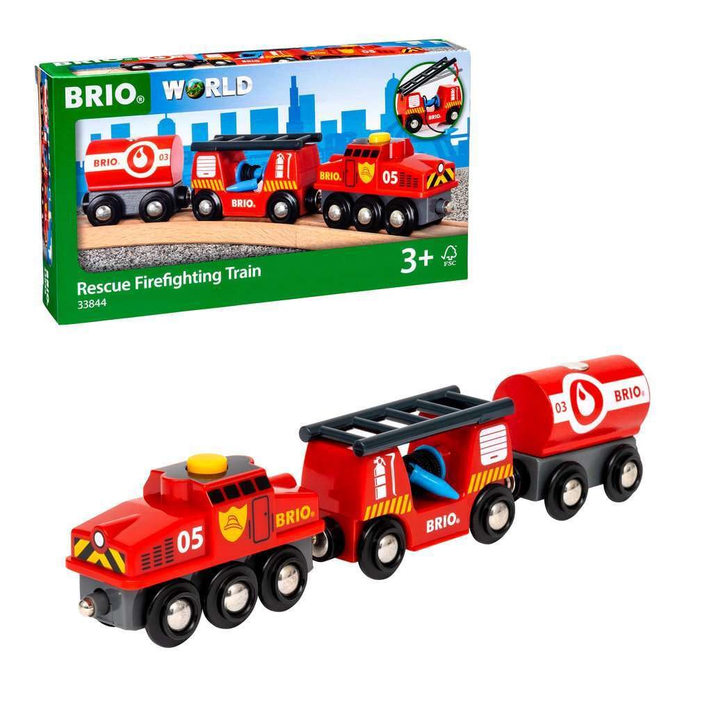 BRIO World Fire & Rescue Rescue Fire Toy Train for Kids Age 3 Years Up