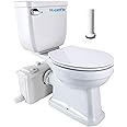 700watt Macerator Toilet, 1HP Two Piece Upflush Toilet Kit Included Toilet Bowl, Water Tank, Soft Closing Seat, Extension Pipe Between Toilet and Pump,Automatic Start and Stop (FLOWC-700)