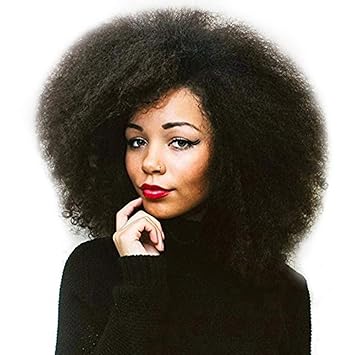 Istunning Hair 1b 70s Afro Wig For Women Short Black Female