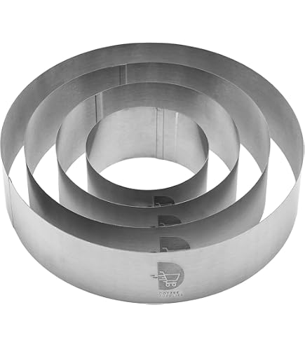HARFINGTON Stainless Steel Round Cake Ring - 8/9/10 Inch Seamless Mousse Dessert Ring For Baking, Mirror Coating