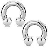 BodyJ4You 2PCS Horseshoe Circular Barbell Stainless