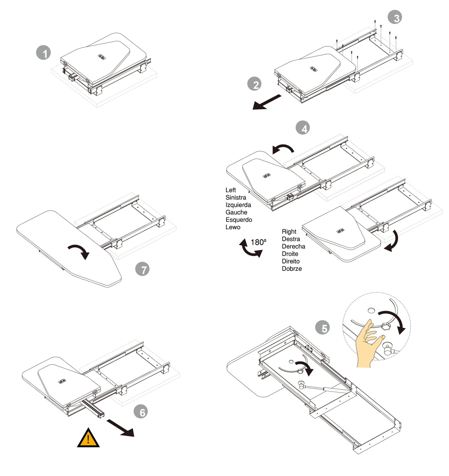Hiding Ironing Board Foldable Ironing Station in Cabinet for Apartment & Small Room | Sturdy Folding Board, Easy-Release Lever 11.8 (W) x 5.5 (H) x Length 16.9 (L) White