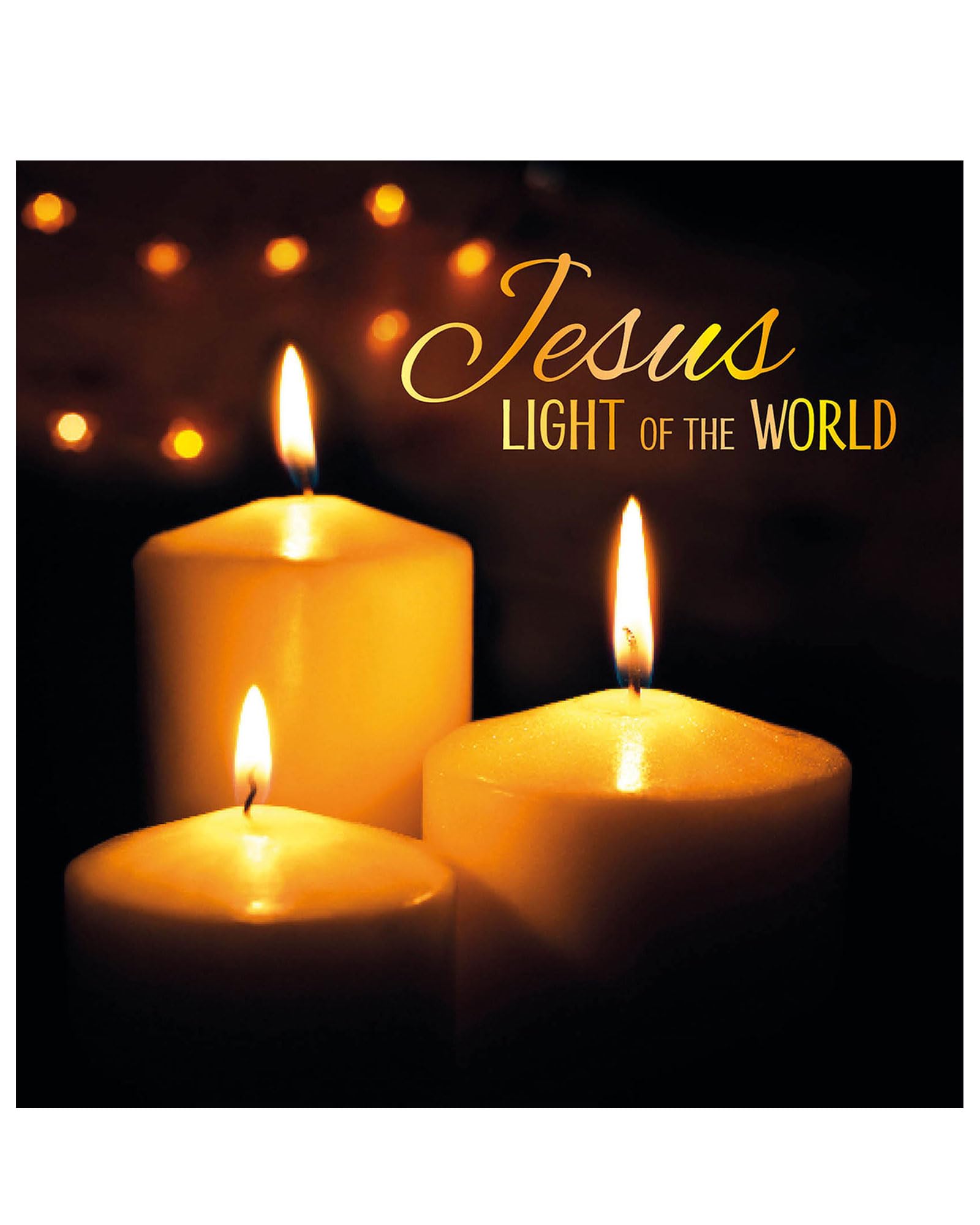 Christian Christmas cards, pack of 10 - Jesus Light of the World, with Bible verse John 8:12 inside these religious Christmas cards, by Just Cards Direct