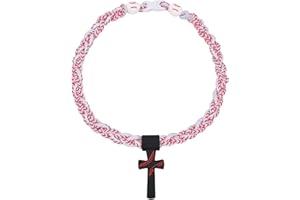 Kehuify Baseball Necklaces for Boys, Baseball Necklace Three-Braid Rope Tornado Cross Necklace Sports Titanium Necklace Baseball Rope Necklace