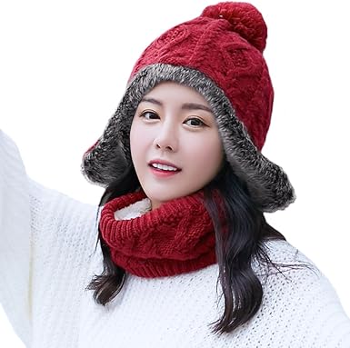 wool fleece winter working cap with ear flap