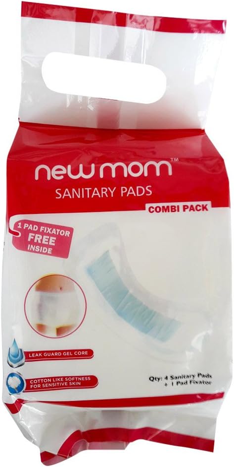 NewMom Sanitary Pads Combi Pack (8 Sanitary Pads 2 Pad Fixators)