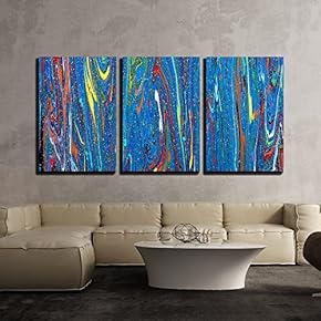 3 Piece Canvas Wall Art - Closeup View of an Original Painting - Modern Home Art Stretched and Framed Ready to Hang - 16"x24"x3 Panels