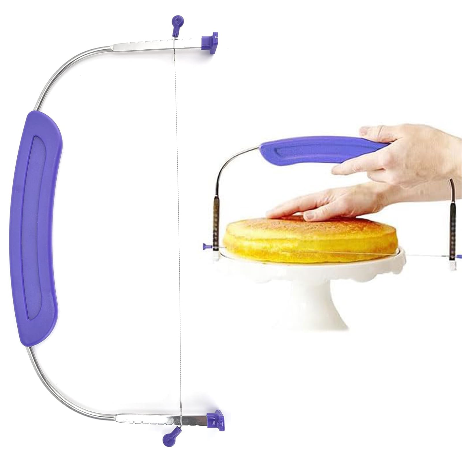 WNXBFO Adjustable Cake Leveller and Slicer, Professional Cake Cutter (Purple)