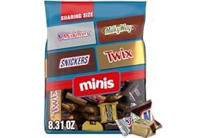 MARS SNICKERS, TWIX, 3 MUSKETEERS & MILKY WAY Christmas Candy Chocolate Bar Variety Pack Bulk Bag