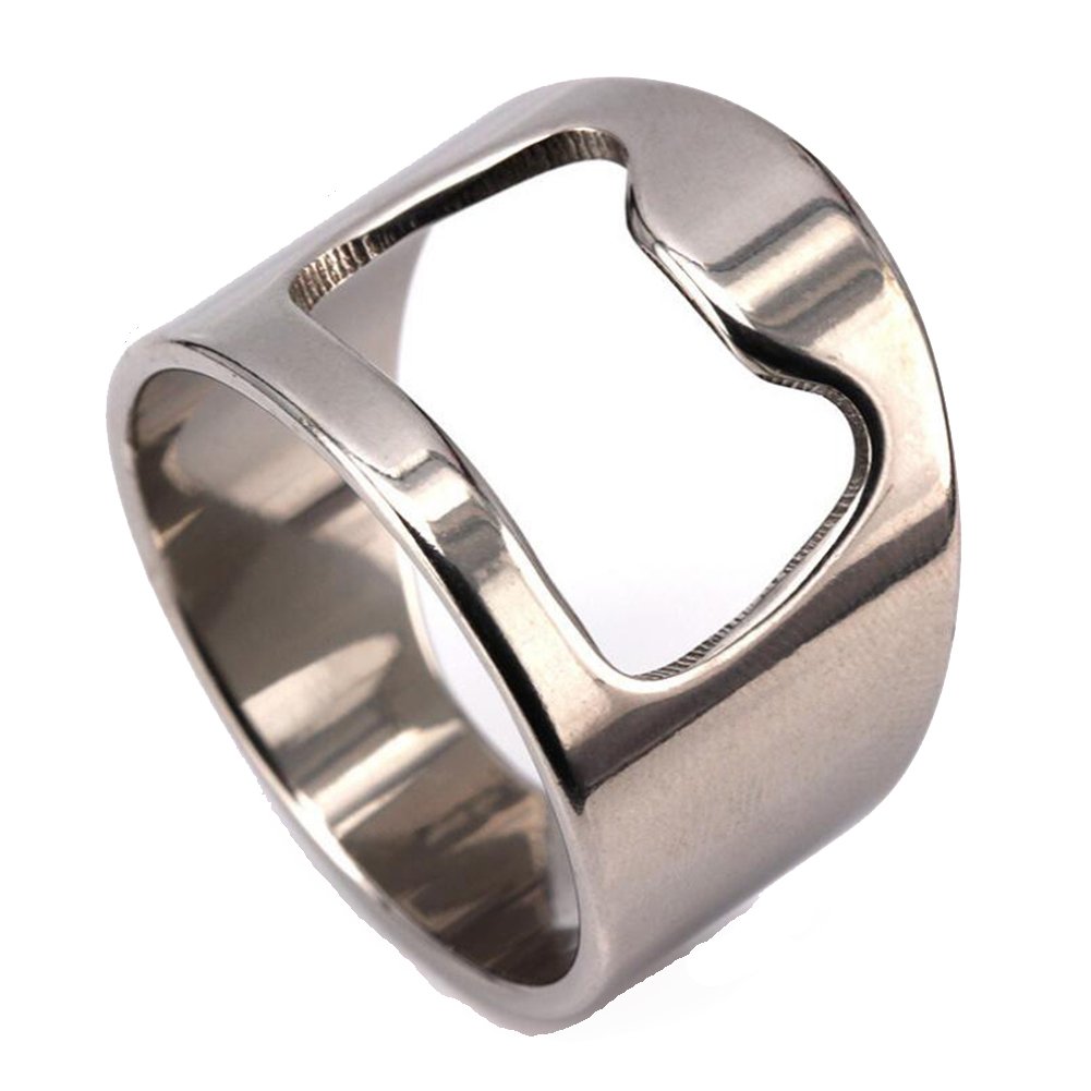 JAJAFOOK Diseño único Abrebotellas Anillo para hombre Declaración de banda Joyería destacada