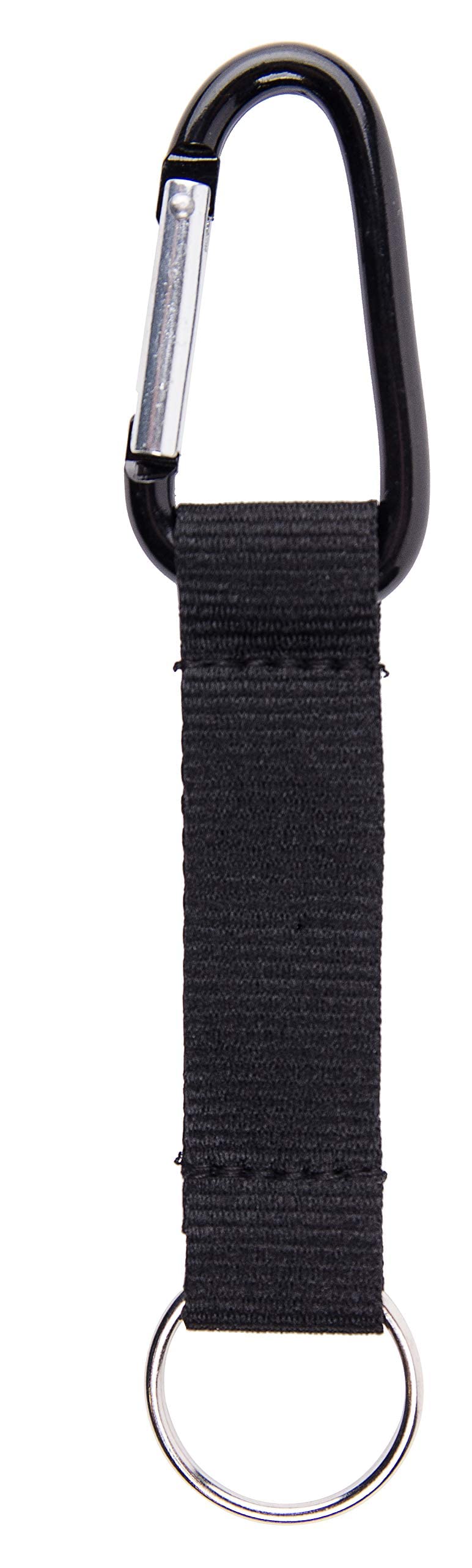 Karteo KEYCHAIN, Short Black 14 cm with Carabiner Hook & Key Ring, Modern Style, Unisex, 1 Piece