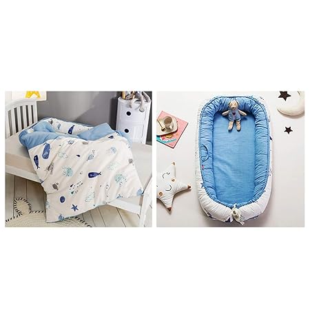 Accessoires De Literie Ameublement Et Decoration Tongji Reducteur De Lit Bebe Coussin Cale Bebe Avec Edredon 100 Coton Portable Doux Et Respirant 0 24 Mois Cuisine Maison Matelas Et Linge De Lit