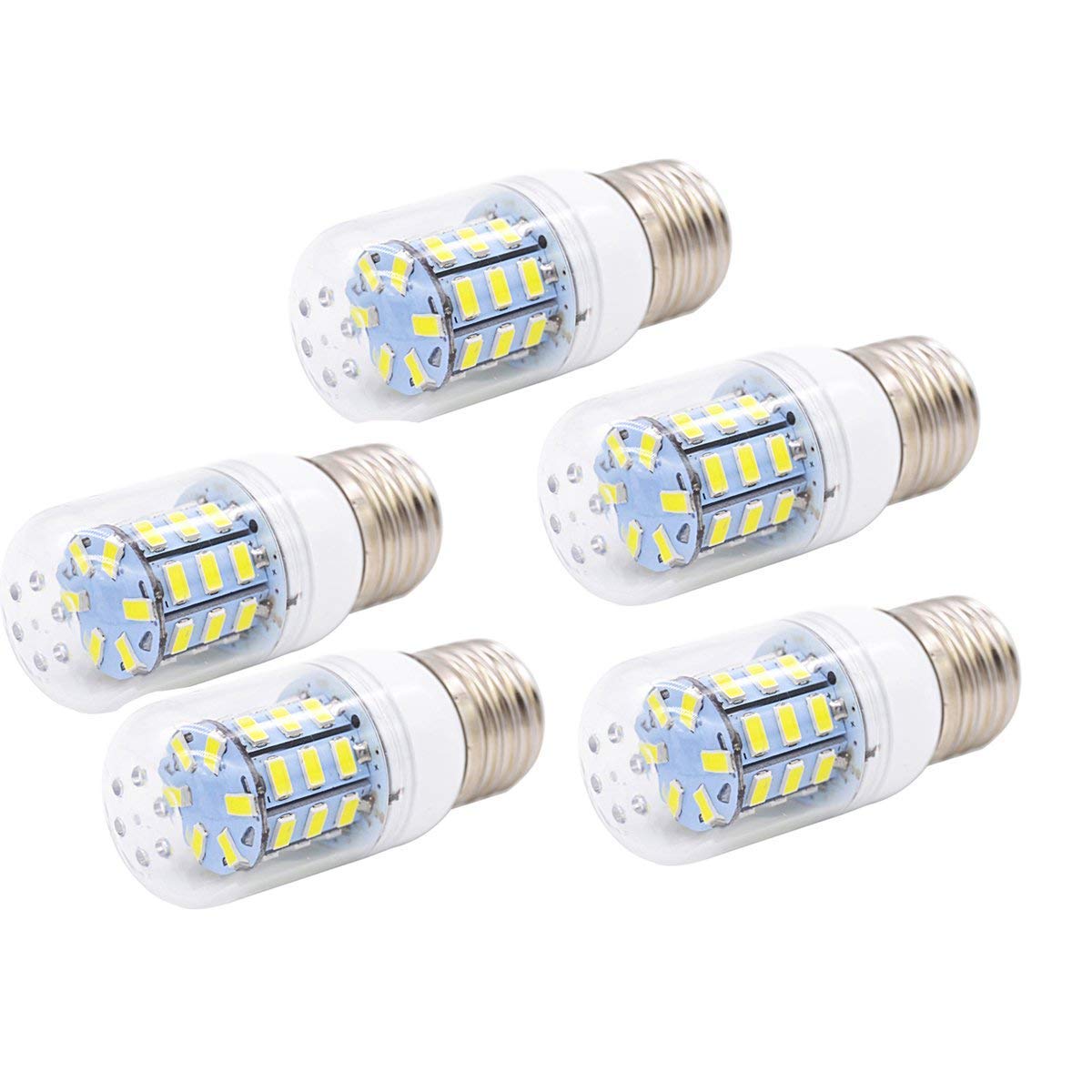 5W LED Corn Light Bulbs(5 Pack) - 5730 SMD 24 LEDs Bulb Lamp 450LM Warm White 3000K LED Corn Bulb Replacement for Home Office Bar Ceiling Light Wall Lamp, AC110V-130V, E26/E27