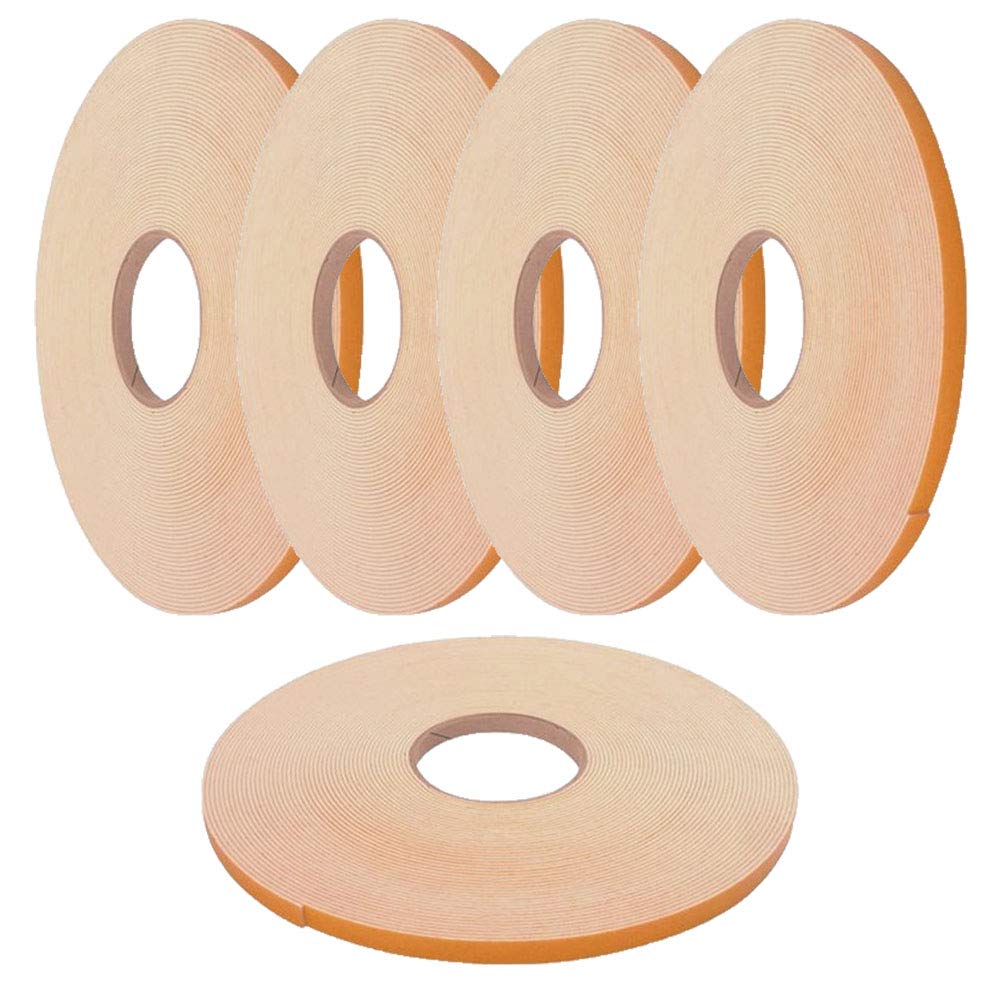 5 Pack of Double Sided Foam Tape White 1mm x 10mm x 50m Security/Glazing/Craft Tape