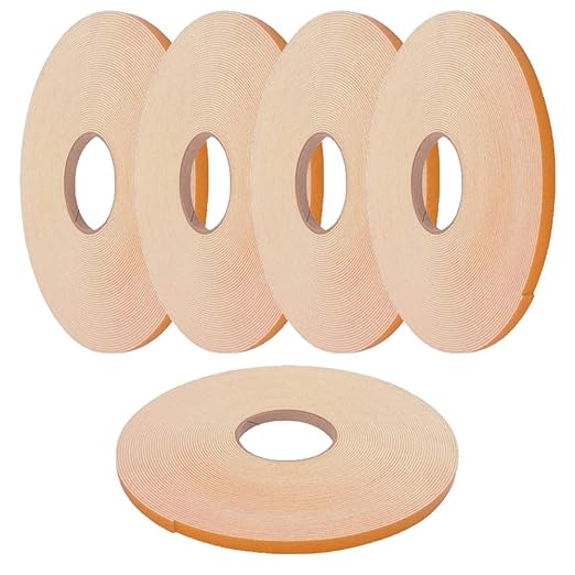 5 Pack of Double Sided Foam Tape White 1mm x 10mm x 50m Security
