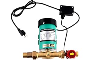 SHYLIYU Water Pressure Booster Pump Automatic Shower Booster Pump Water Circulator Circulation Pump 1 inch Outlet 120W with Water Flow Switch
