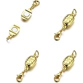 Zpsolution Magnetic Jewelry Clasps - Double Locking Design Prevent Necklace and Bracelet 4PCS Gold