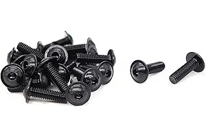 35pcs M6-1.0 x 16mm Flanged Button Head Socket Cap Screw Bolts, Allen Socket Drive, Black Oxide Finish, Carbon Steel 10.9 Gra