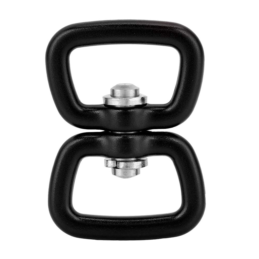Alomejor Aluminium Swivel Snap Carabiner for Climbing, Hiking, Camping, Keychain, Pet Chain (Black, D-shape, Screw Lock)