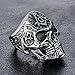 Men's Skull Rings Stainless Steel Masonic Freemason Band Biker Ring Black Silver Size 10