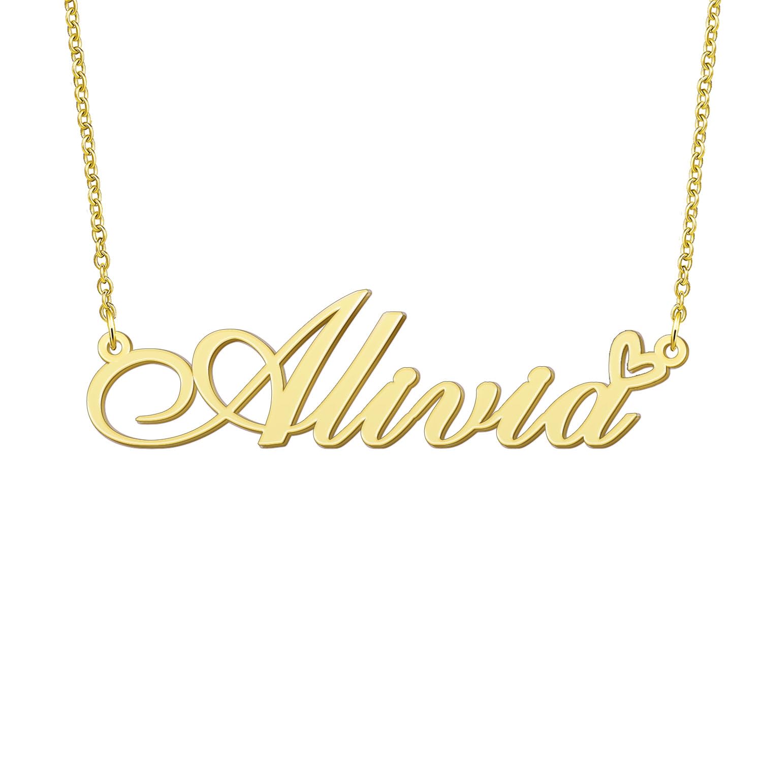 BYBWBL Alivia Name Pendant Necklace 18k Gold Plated
