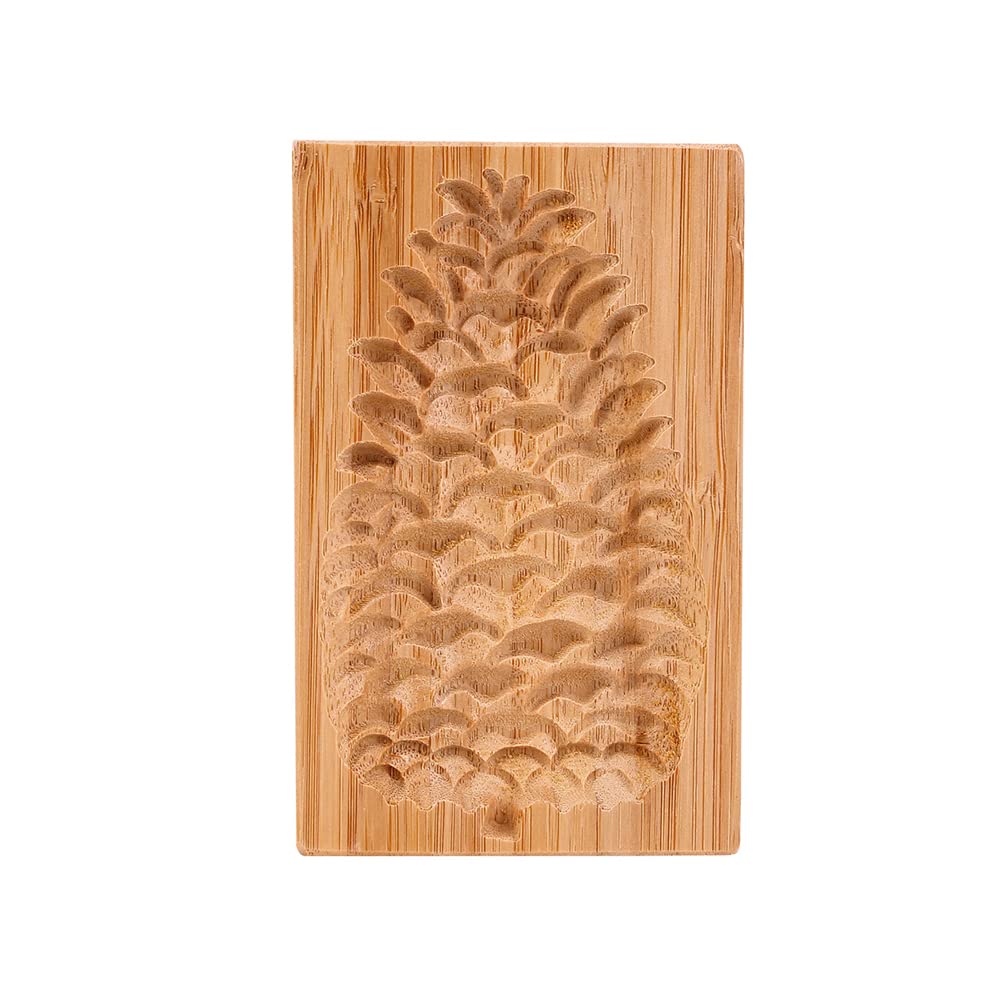 3D Wooden Baking Mould, Cookie Biscuit Press Stamp Molds DIY Cookie Stamp Embossing Craft Decorating Baking Tool for Party Wedding Christmas (Pine Cones)