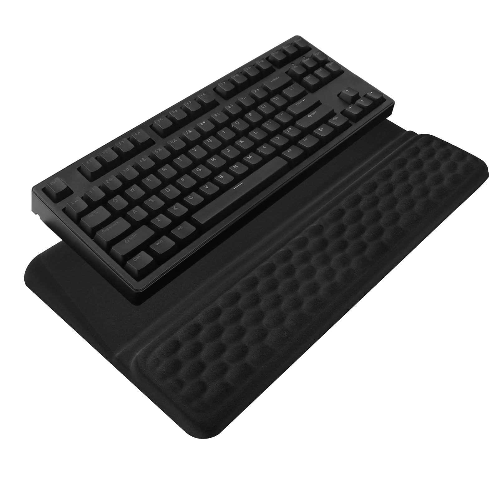 Photo 1 of Computer Keyboard Stand with Wrist Rest, Ergonomic Tilted Keyboard Holder - Keyboard Riser with Wrist Pad - Keyboard Tray Support for Office Home - Black
